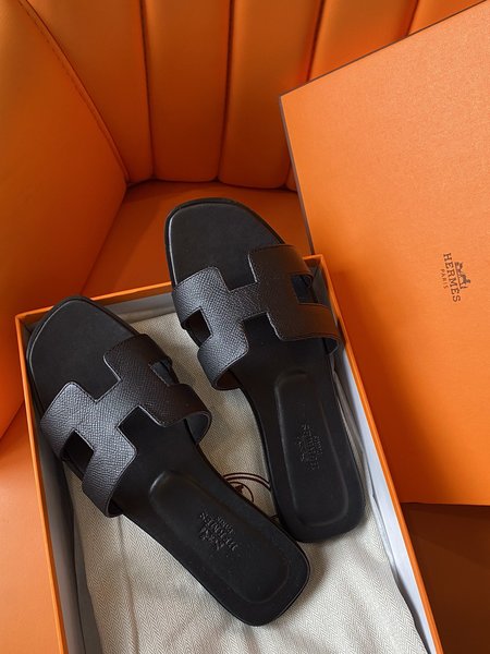 Hermes handmade slippers calfskin