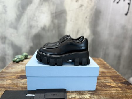 Prada small leather loafers