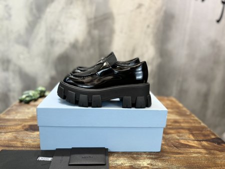 Prada small leather loafers