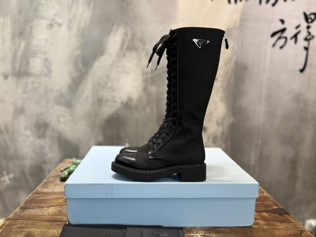 Prada high top leather boots