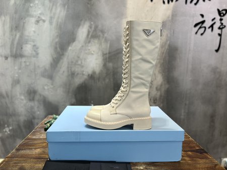 Prada high top leather boots