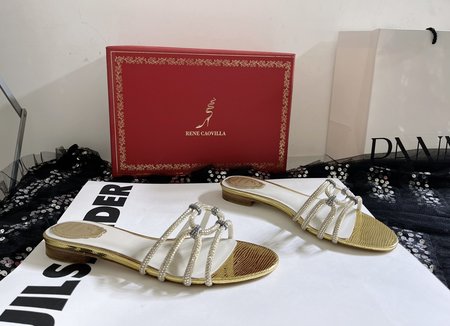 Christian Louboutine CLIPY series hollow ring buckle flat slippers