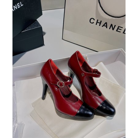 Chanel Mary Jane Shoes Classic Color Matching Element Big Logo