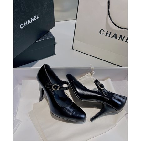 Chanel Mary Jane Shoes Classic Color Matching Element Big Logo