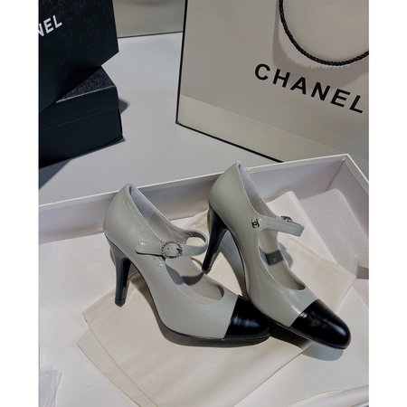 Chanel Mary Jane Shoes Classic Color Matching Element Big Logo