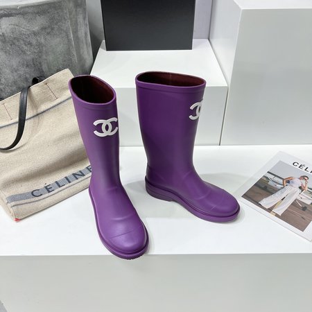 Chanel rain boots