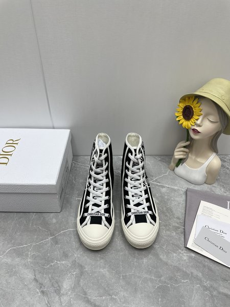 Dior Flat Shoes Lace-up Casual Shoes Canvas Sneakers