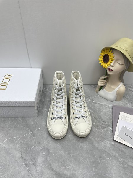 Dior Flat Shoes Lace-up Casual Shoes Canvas Sneakers