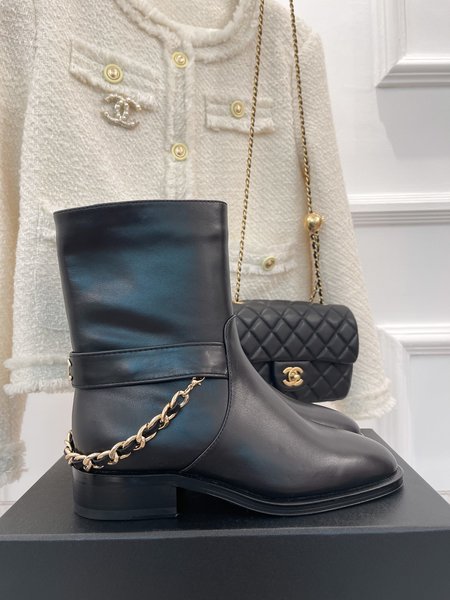 Chanel classic chain boots