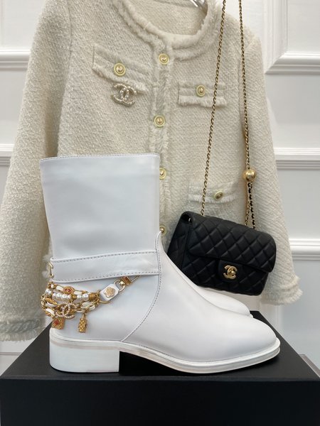 Chanel Jeweled Chain Boots