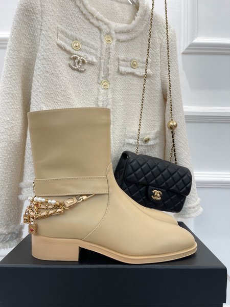 Chanel Jeweled Chain Boots