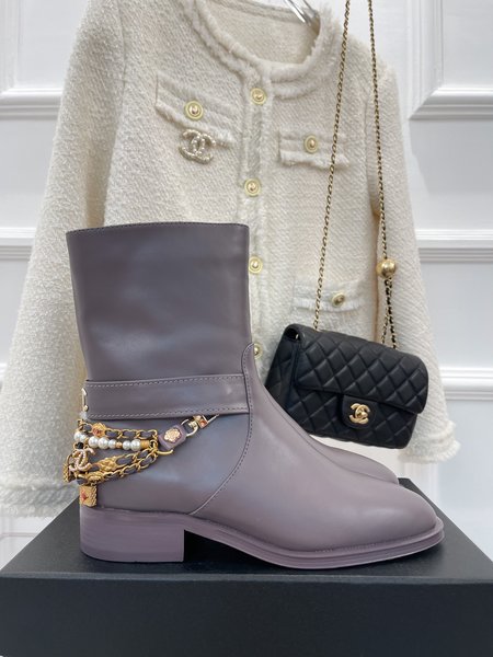 Chanel Jeweled Chain Boots