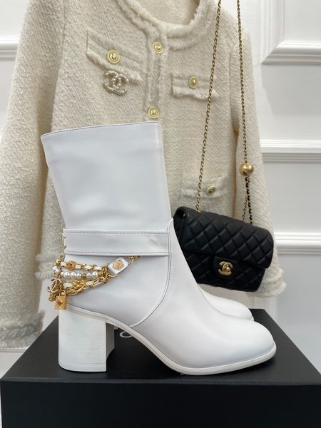 Chanel Jeweled Chain Boots