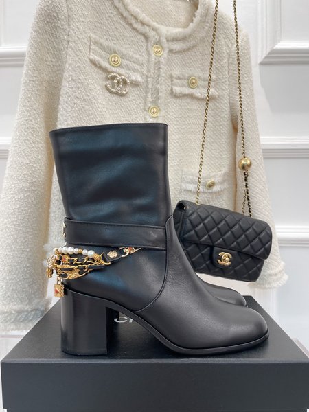 Chanel Jeweled Chain Boots