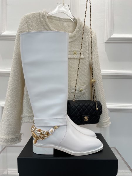 Chanel Jeweled Chain Boots