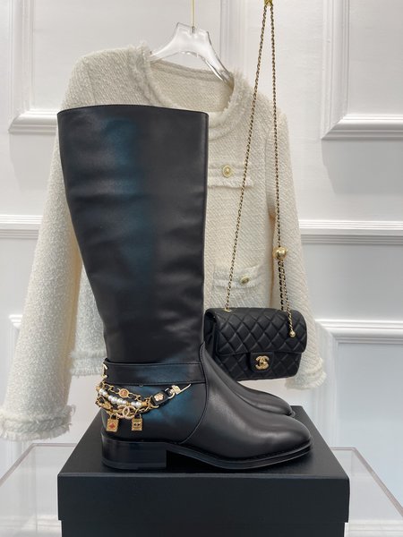 Chanel Jeweled Chain Boots