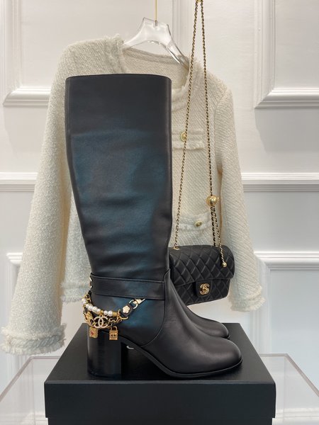 Chanel Jeweled Chain Boots