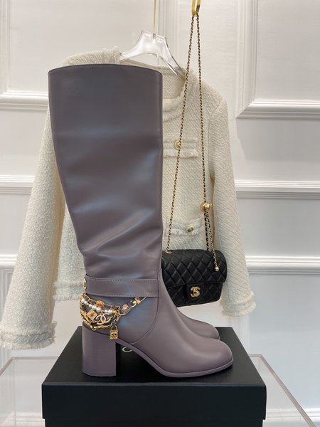 Chanel Jeweled Chain Boots