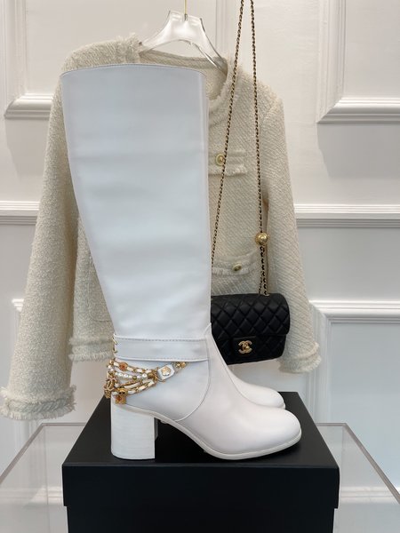 Chanel Jeweled Chain Boots