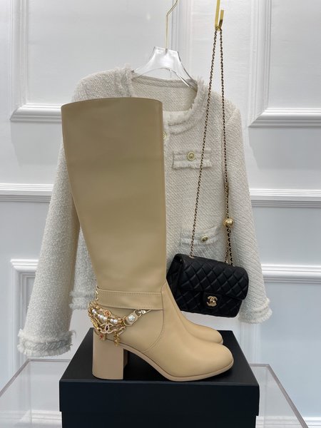 Chanel Jeweled Chain Boots