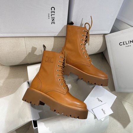 Celine Arc de Triomphe Vintage Lace-Up Martin Boots