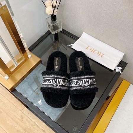 Dior Dway Fur Slippers