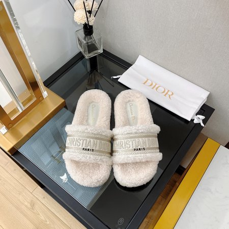 Dior Dway Fur Slippers