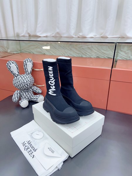 Alexander McQueen jacquard flying knit sock shoes