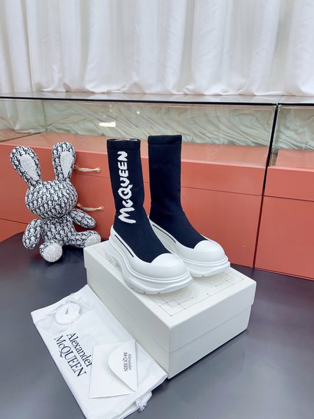 Alexander McQueen jacquard flying knit sock shoes