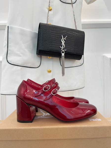 Christian Louboutine chunky heel mary jane shoes