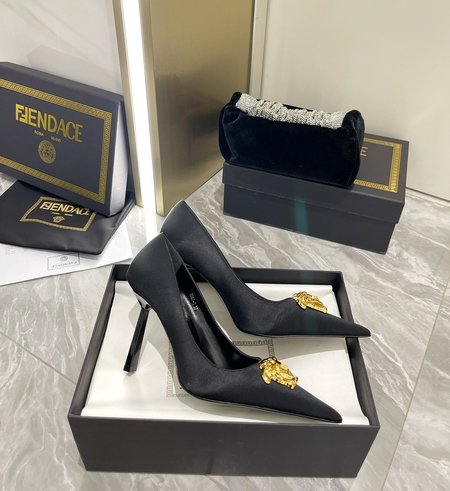 Versace Women s high-heeled shoes with metal buckle