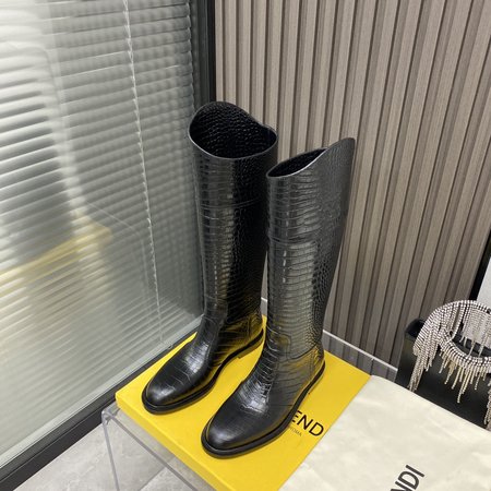 Fendi Boots with cow embossed double FF Logo