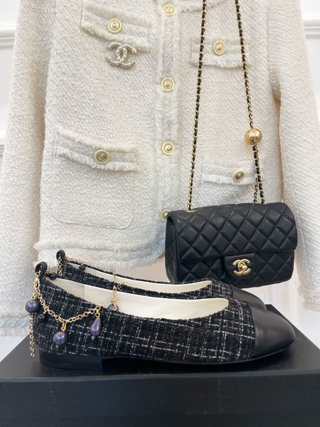 Chanel Jeweled Chain Anklet Mary Janes