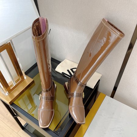 Fendi Stretch patent leather boots F Frame series