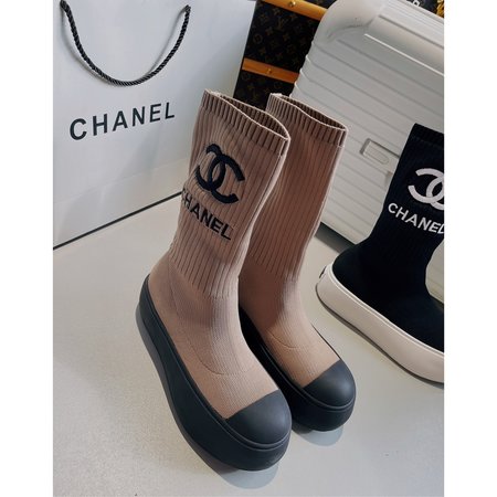 Chanel sock boots