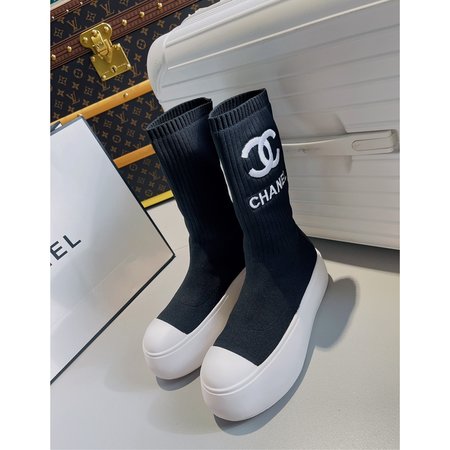 Chanel sock boots