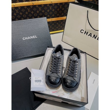 Chanel platform lace-up loafers