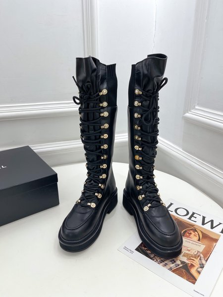 Chanel british style lace up boots