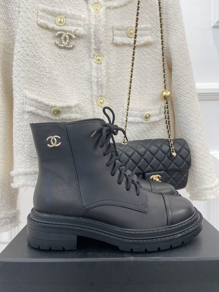 Chanel chunky heel ankle boots