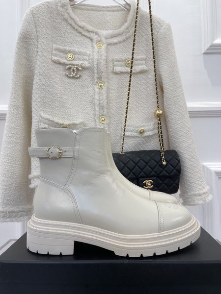 Chanel chunky heel ankle boots