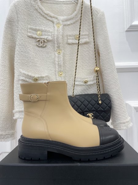 Chanel chunky heel ankle boots