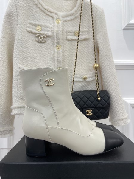 Chanel chunky heel ankle boots