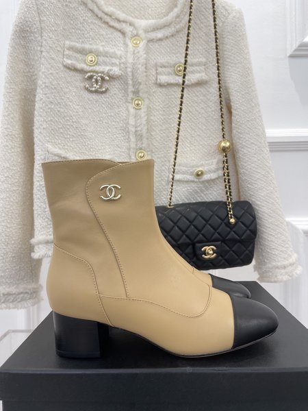 Chanel chunky heel ankle boots