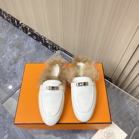 Hermes Fur mop, horsebit loafers trend