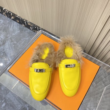 Hermes Fur mop, horsebit loafers trend