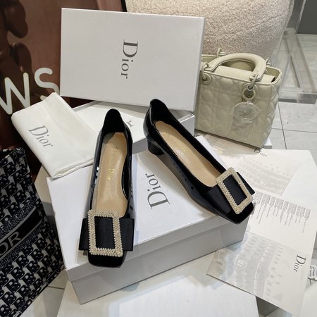 Dior women s square buckle shoes