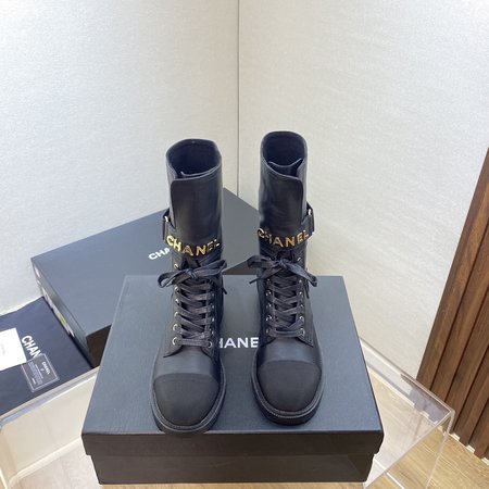 Chanel women s lace-up boots