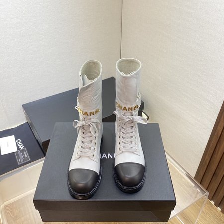 Chanel women s lace-up boots