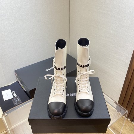 Chanel women s lace-up boots