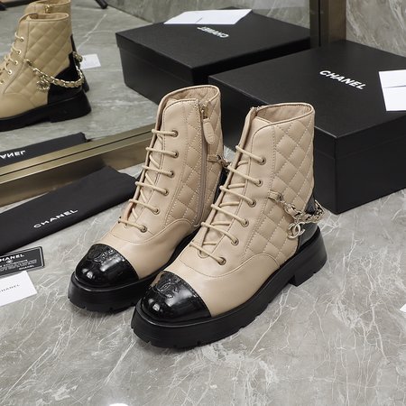 Chanel lambskin boots